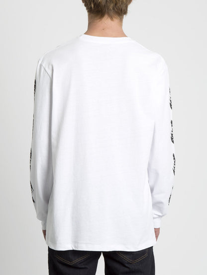 Boxy Peace Grid T-Shirt - Weiß
