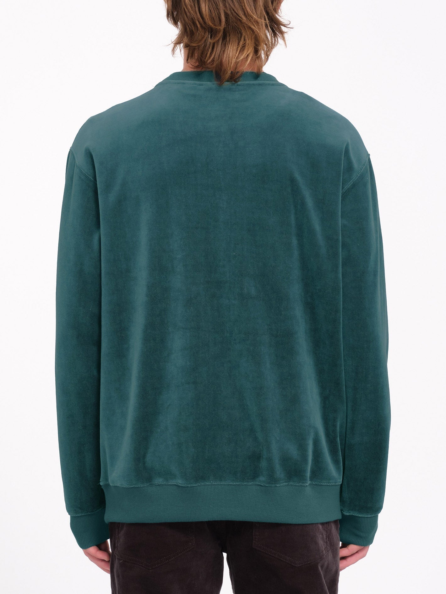 Single Stone Samt Sweatshirt - EVERGREEN