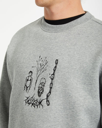 Noder Sweatshirt - GRAU MELIERT