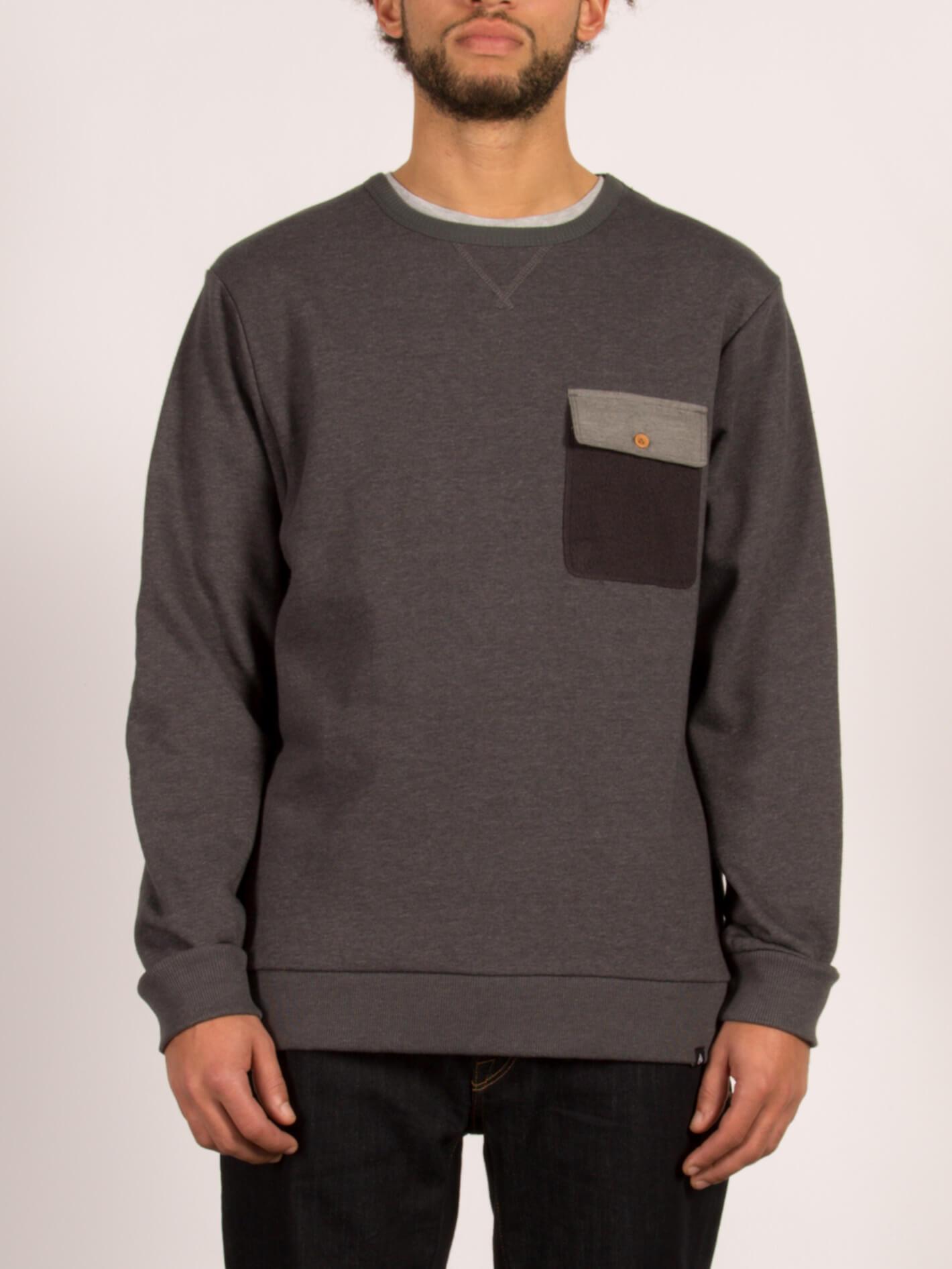 Locky Crew Sweatshirt - Asphaltschwarz