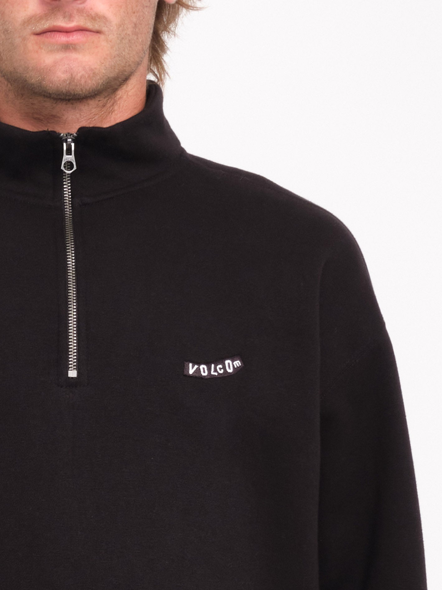Sweat 1/2 Zip Mocklov - BLACK
