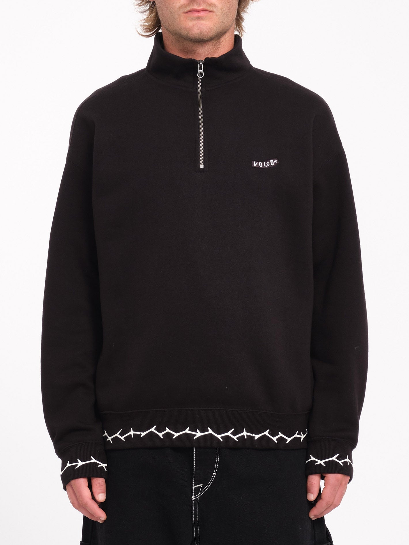 Sweat 1/2 Zip Mocklov - BLACK