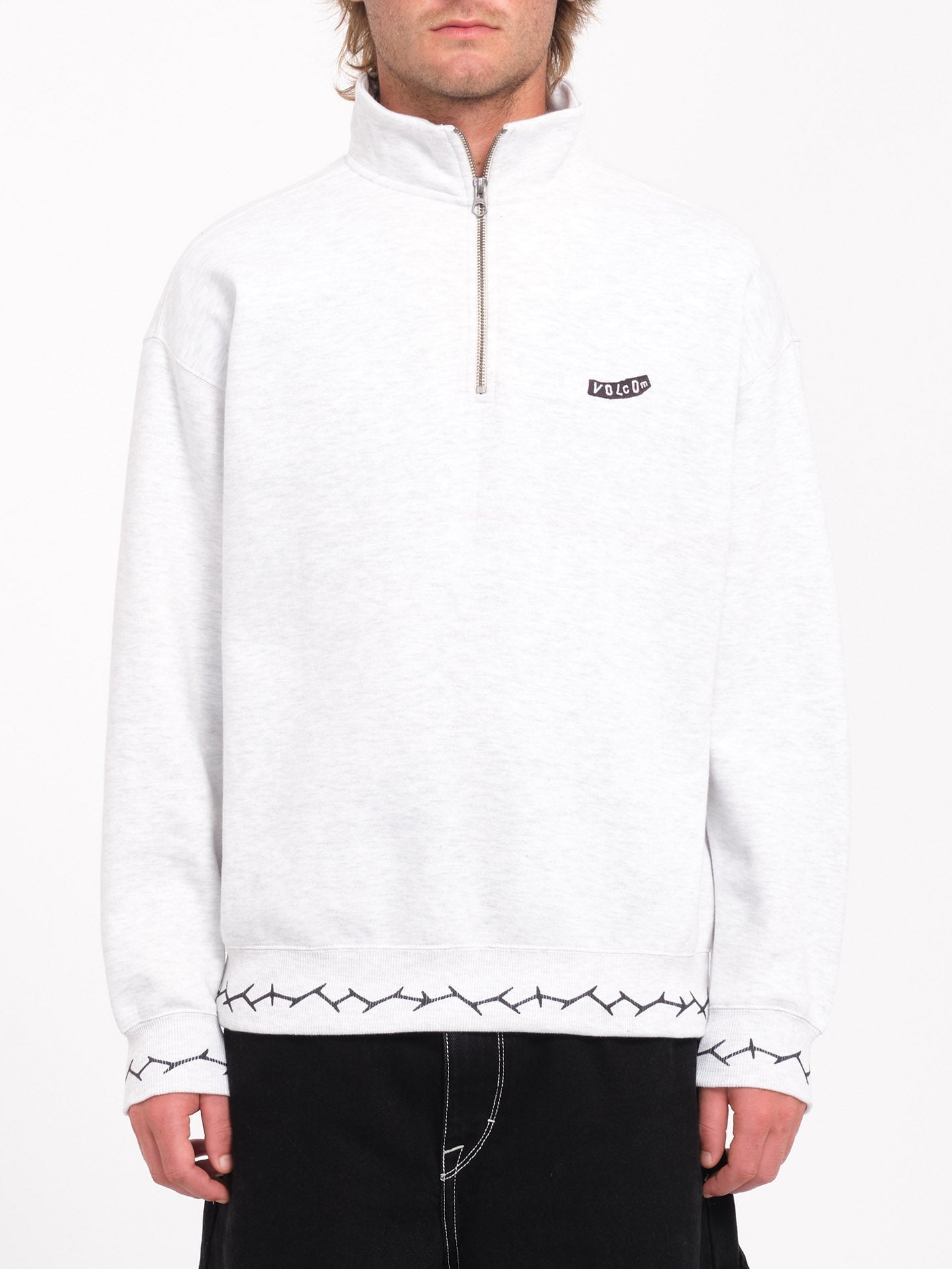 Mocklov 1/2 Zip Sweatshirt - BONE HEATHER