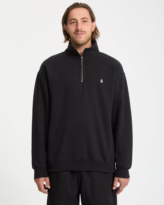 Sweatshirt mit Reißverschluss und Einzelsteinen - Schwarz