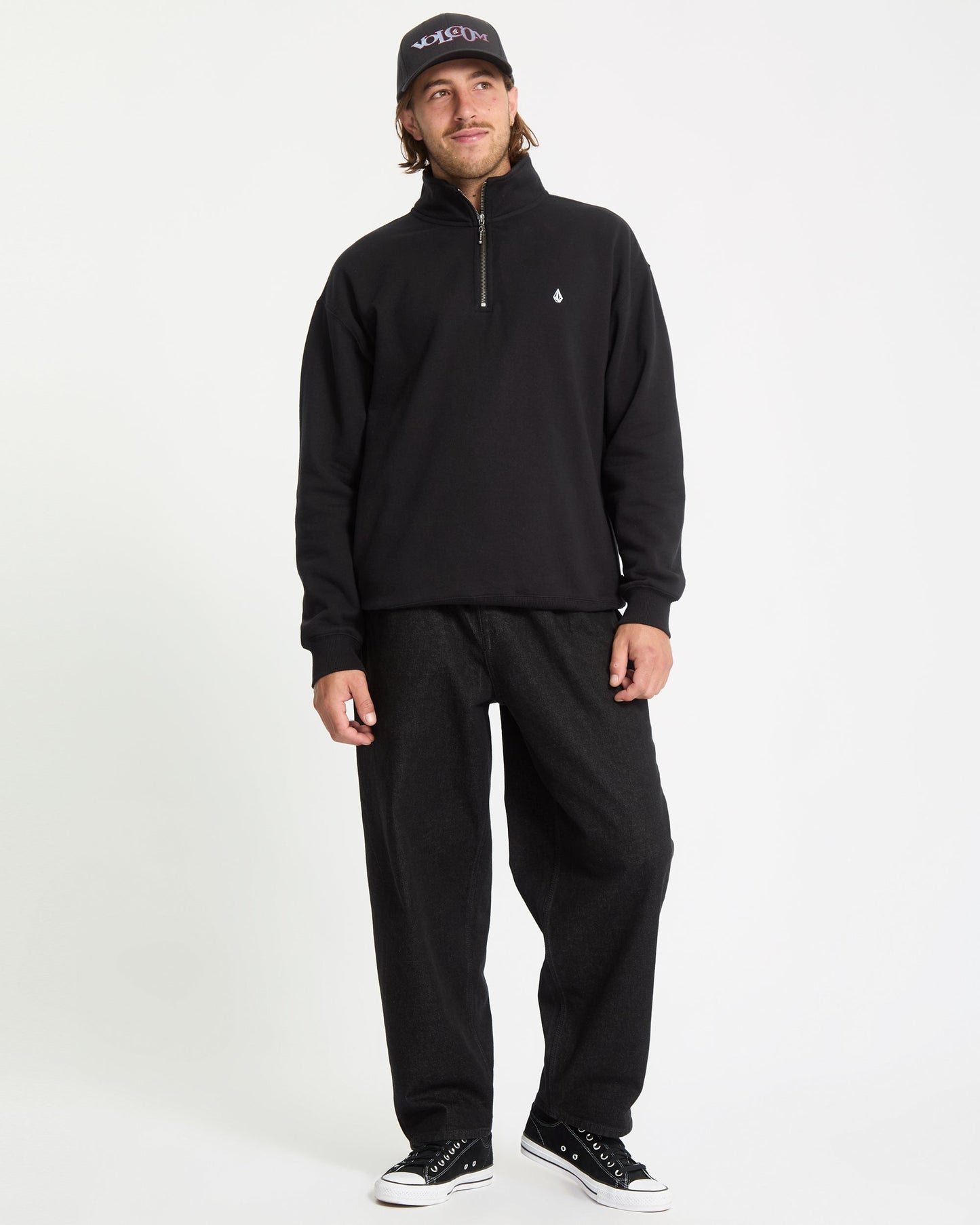 Sweatshirt Zippé Single Stone - Black