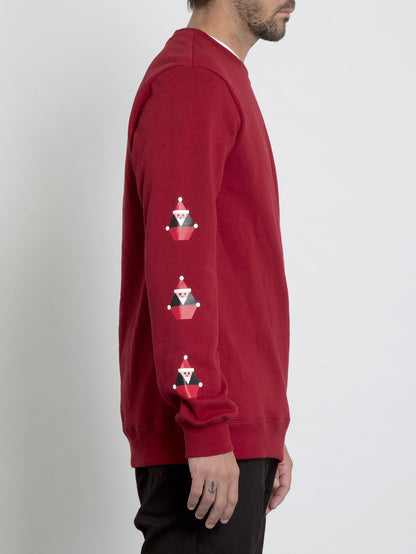 SWEAT COL ROND SANTASTONE - DEEP RED