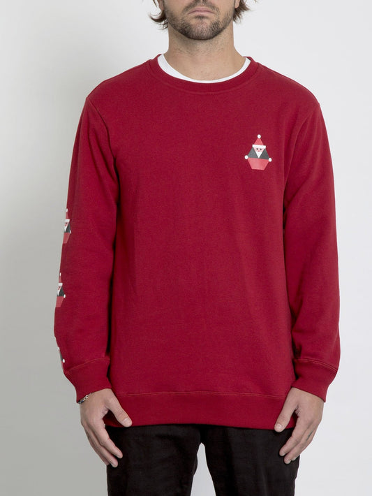 SANTASTONE RUNDHALS-SWEATSHIRT - DUNKELROT