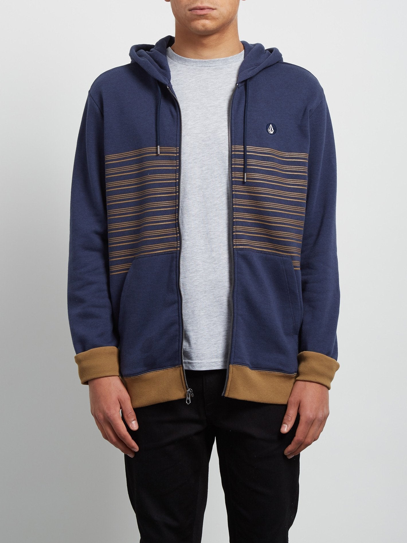 Threezy Kapuzenpullover mit Reißverschluss - Dunkelblau