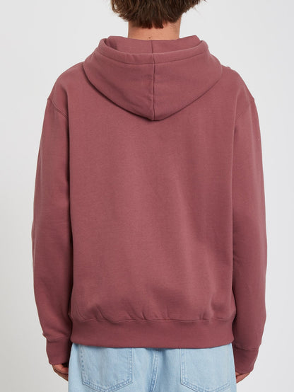 Single Stone Fleece-Kapuzenpullover mit Reißverschluss – ROSENBRAUN