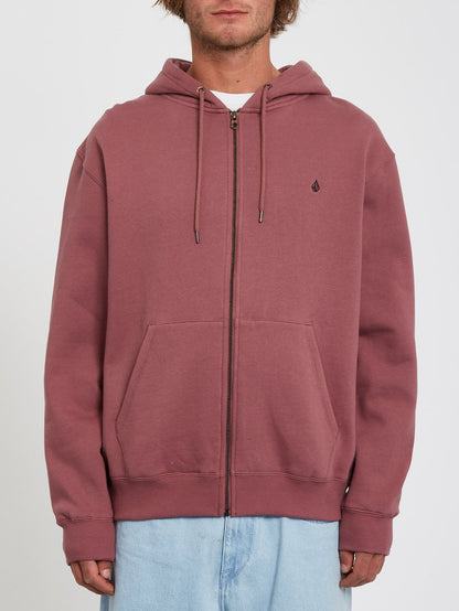 Single Stone Fleece-Kapuzenpullover mit Reißverschluss – ROSENBRAUN