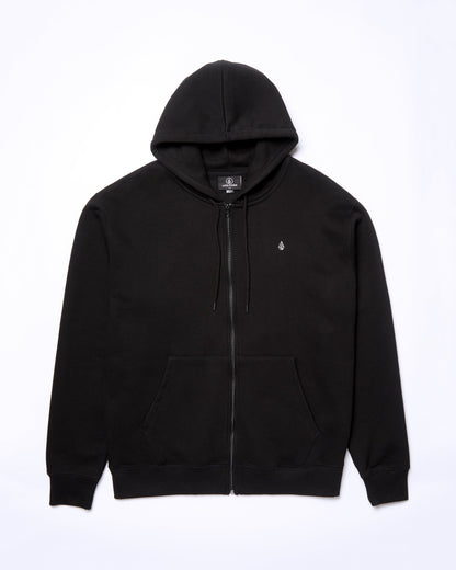 Sweat à Capuche Zippé Single Stone - BLACK
