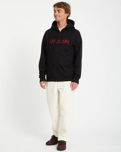 Sweat à Capuche Zippé Watanite - BLACK
