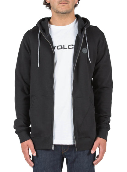 Single Stone Kapuzenpullover mit Reißverschluss - Schwarz