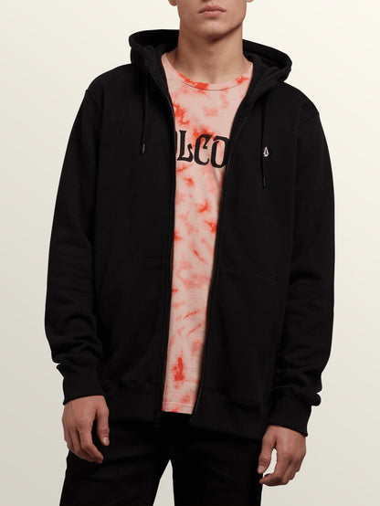 Sngl Stn Sweatshirt mit Reißverschluss - Schwarz