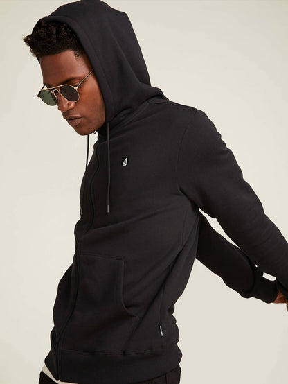 Sngl Stn Sweatshirt mit Reißverschluss - Schwarz