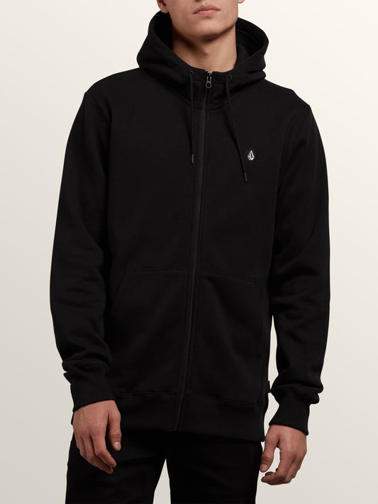 Sweat Sngl Stn Zip - Black