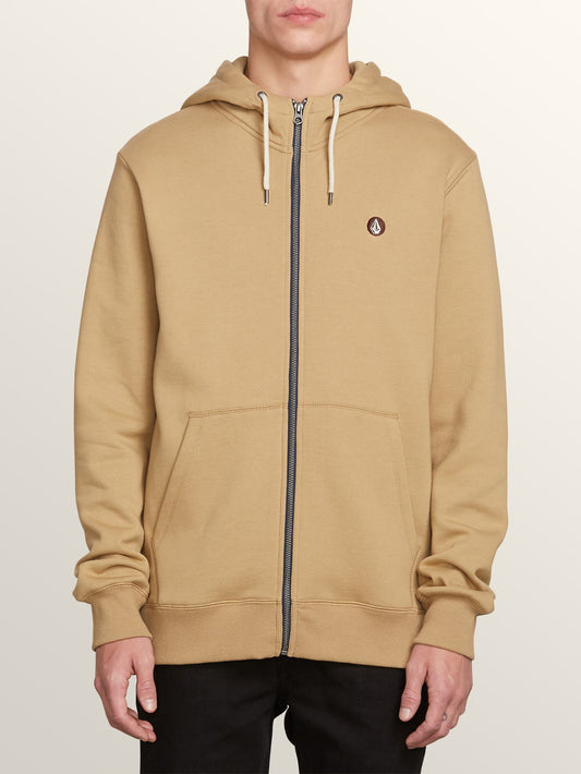 Sweat Sngl Stn Zip - Sand Brown