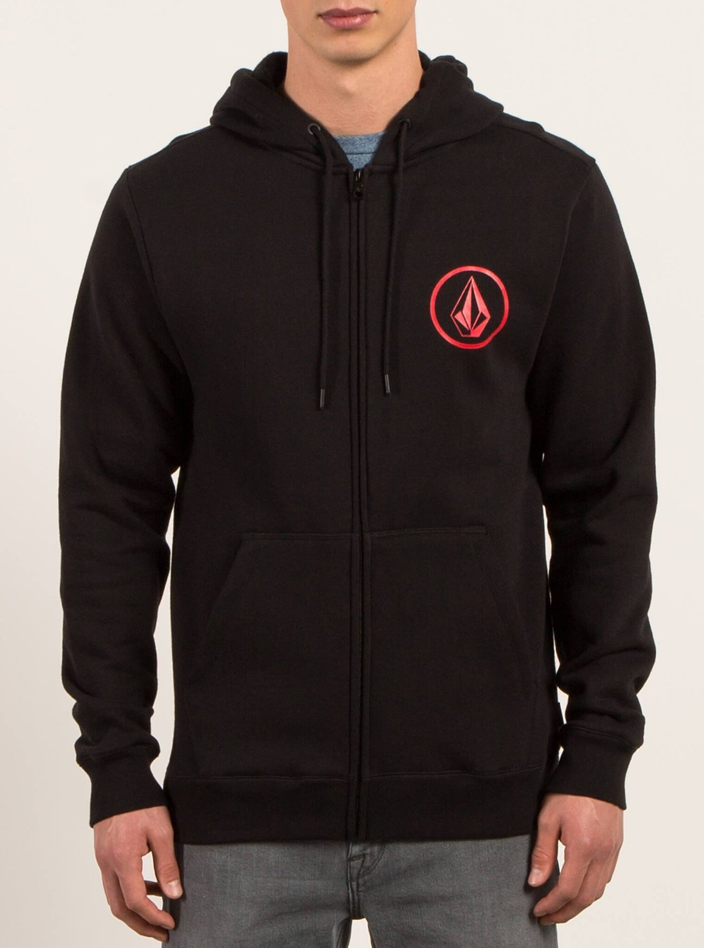 Sweatshirt Zippe A Capuche Stone - Black
