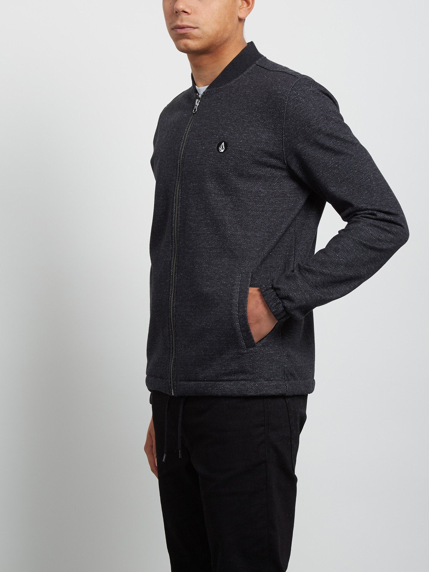 Whip Bomber-Sweatshirt mit Reißverschluss – Heather Black
