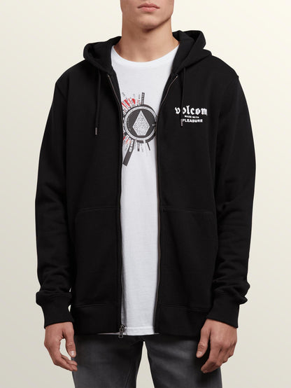 Supply Stone Sweatshirt mit Reißverschluss - Schwarz