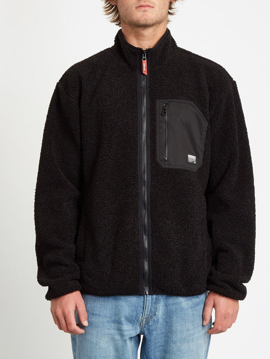 Muzzer Fuzzar Sweatshirt mit Reißverschluss – SCHWARZ
