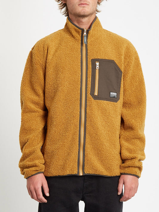 Muzzer Fuzzar Sweatshirt mit Reißverschluss – GOLDBRAUN