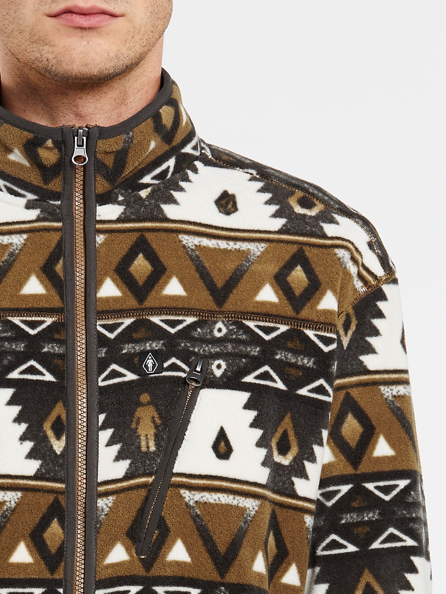 Volcom x Girl Skateboards Fleece-Sweatshirt mit Reißverschluss – PRT-PRINT