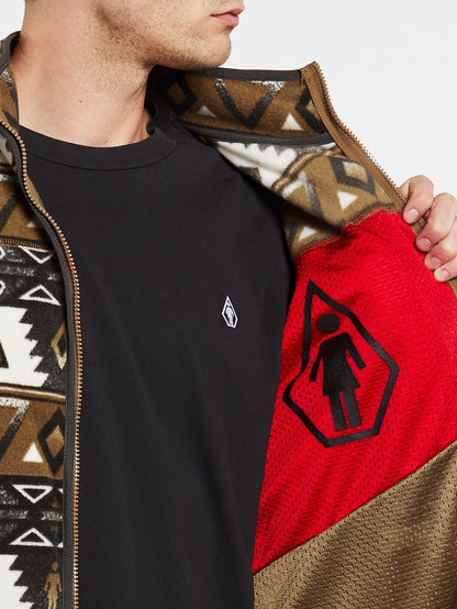 Volcom x Girl Skateboards Fleece-Sweatshirt mit Reißverschluss – PRT-PRINT