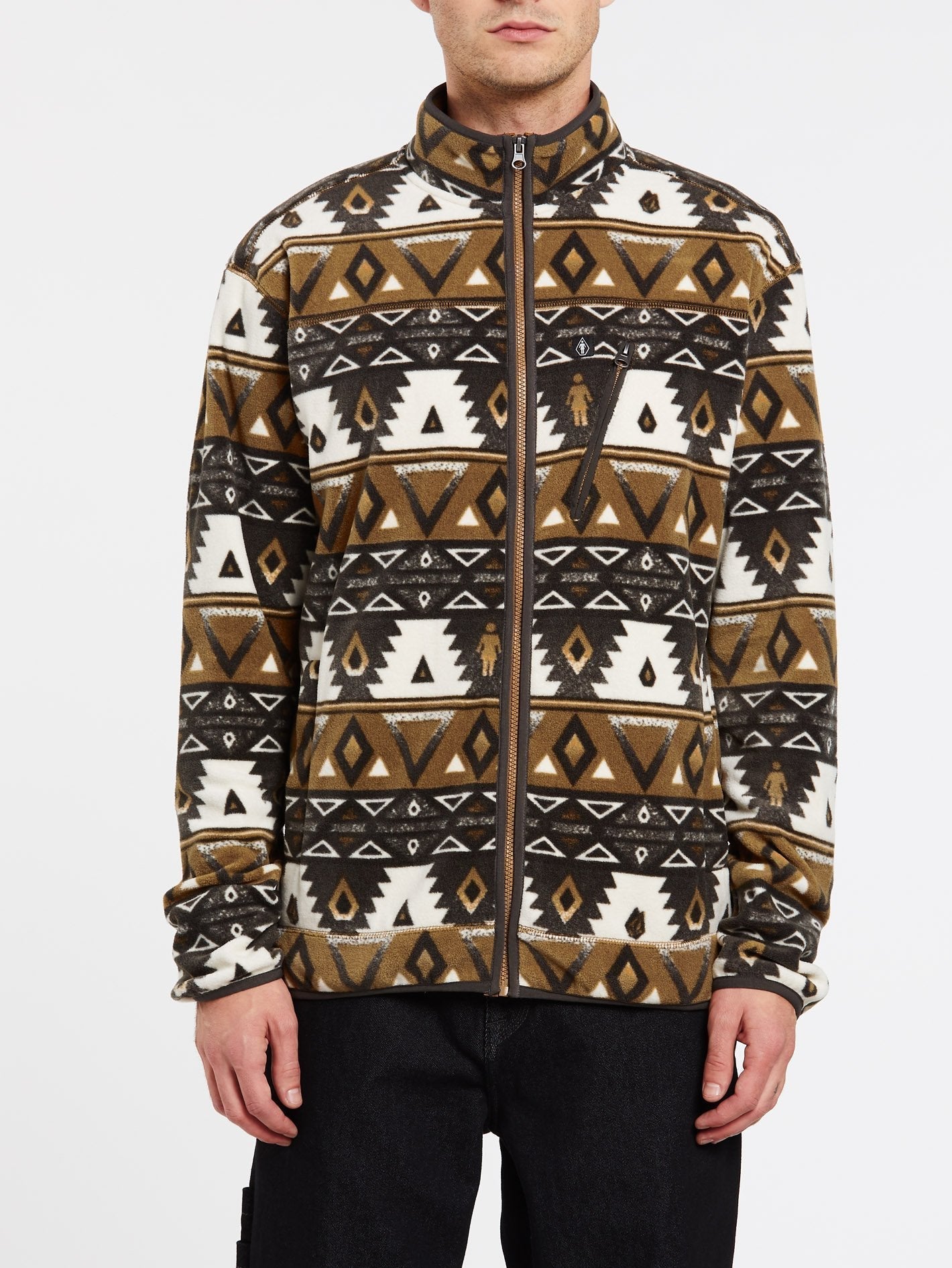 Volcom x Girl Skateboards Fleece-Sweatshirt mit Reißverschluss – PRT-PRINT