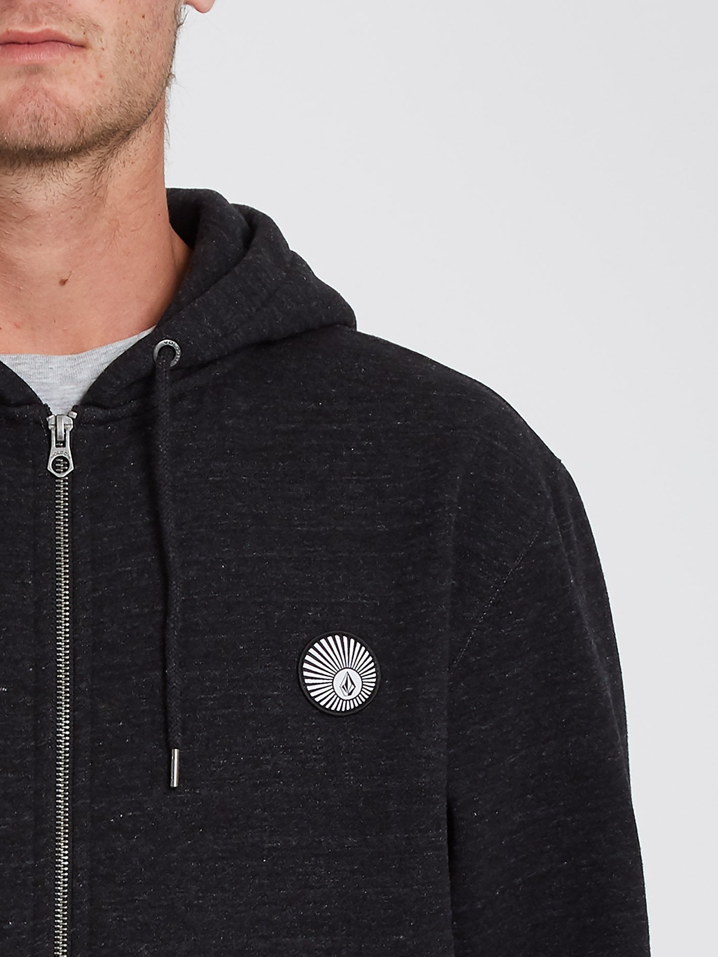 Sweat à Capuche Zippé Single Stone - HEATHER BLACK
