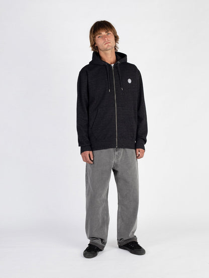 Sweat à Capuche Zippé Single Stone - HEATHER BLACK
