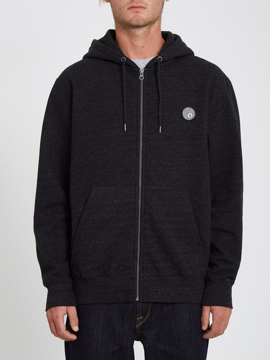 Sweat à Capuche Zippé Single Stone - HEATHER BLACK