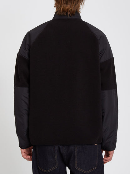 Runtime Error Sherpa-Sweatshirt mit Reißverschluss – SCHWARZ
