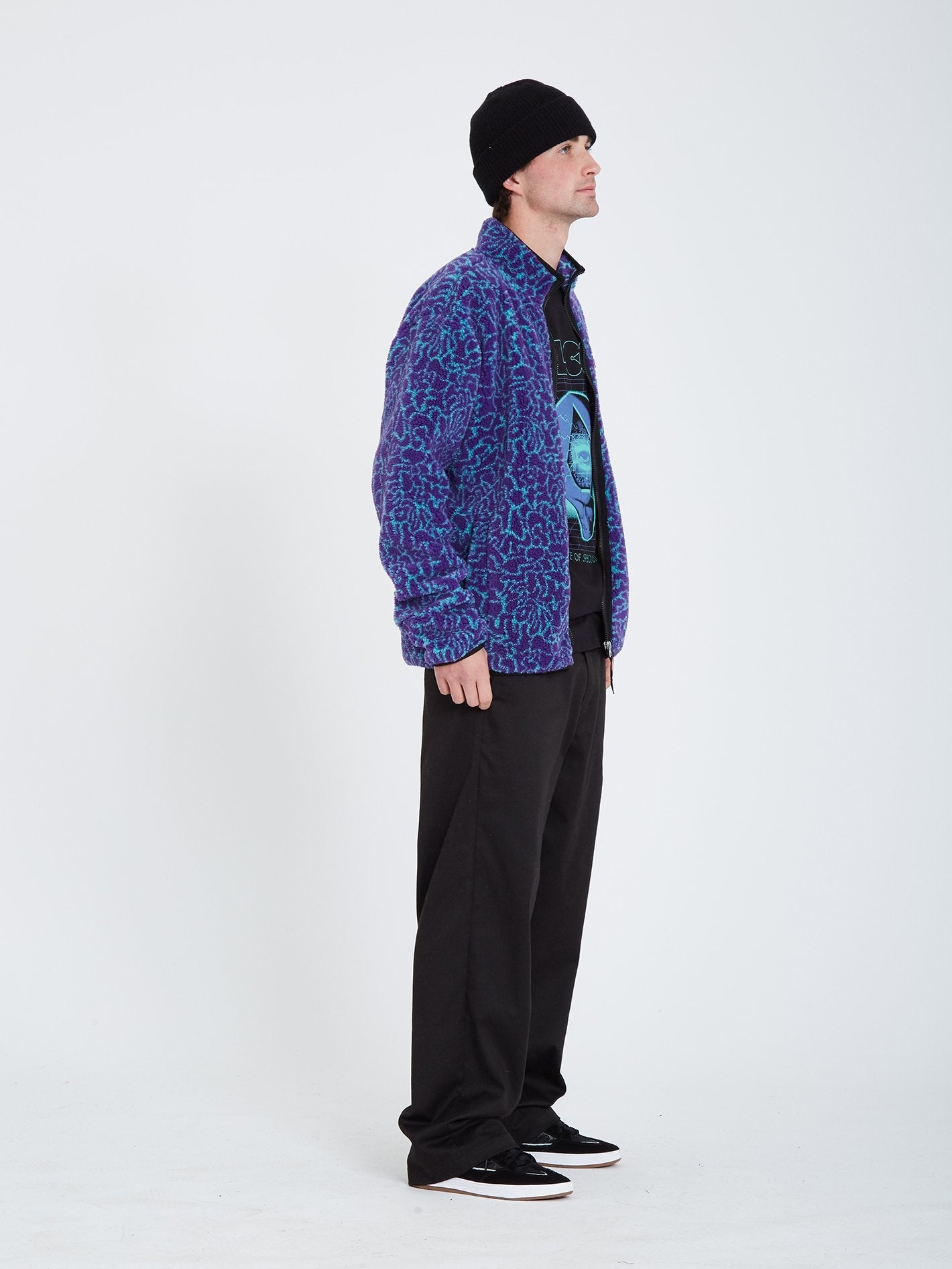 Muzzer Fuzzar Sherpa Zip-Up Sweatshirt - PRINT