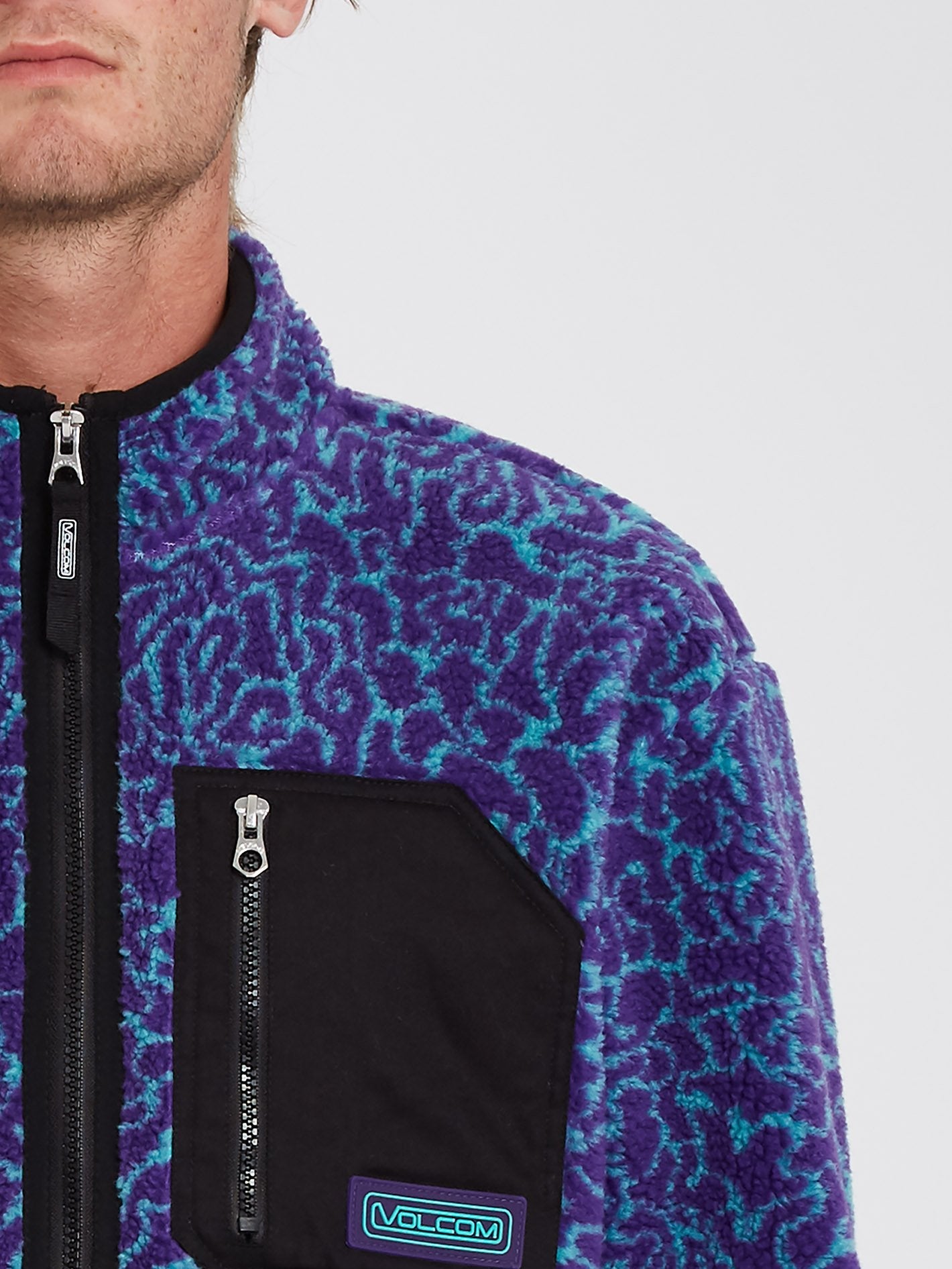 Muzzer Fuzzar Sherpa Zip-Up Sweatshirt - PRINT