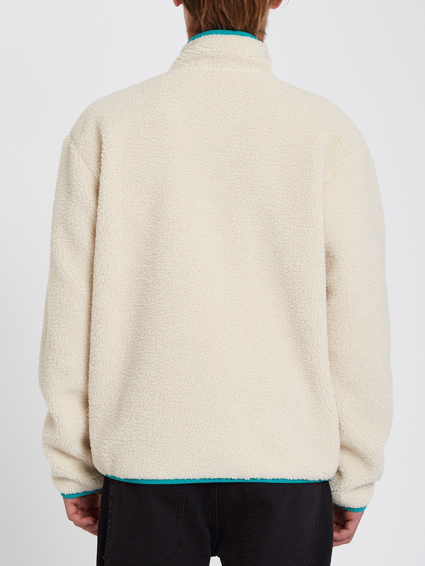Muzzer Fuzzar Zipped Sherpa Sweatshirt - WHITECAP GRAY