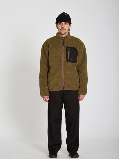 Muzzer Fuzzar Sweatshirt mit Reißverschluss – SERVICEGRÜN