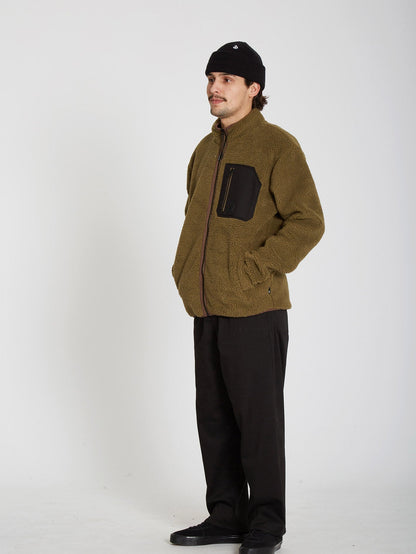 Muzzer Fuzzar Sweatshirt mit Reißverschluss – SERVICEGRÜN