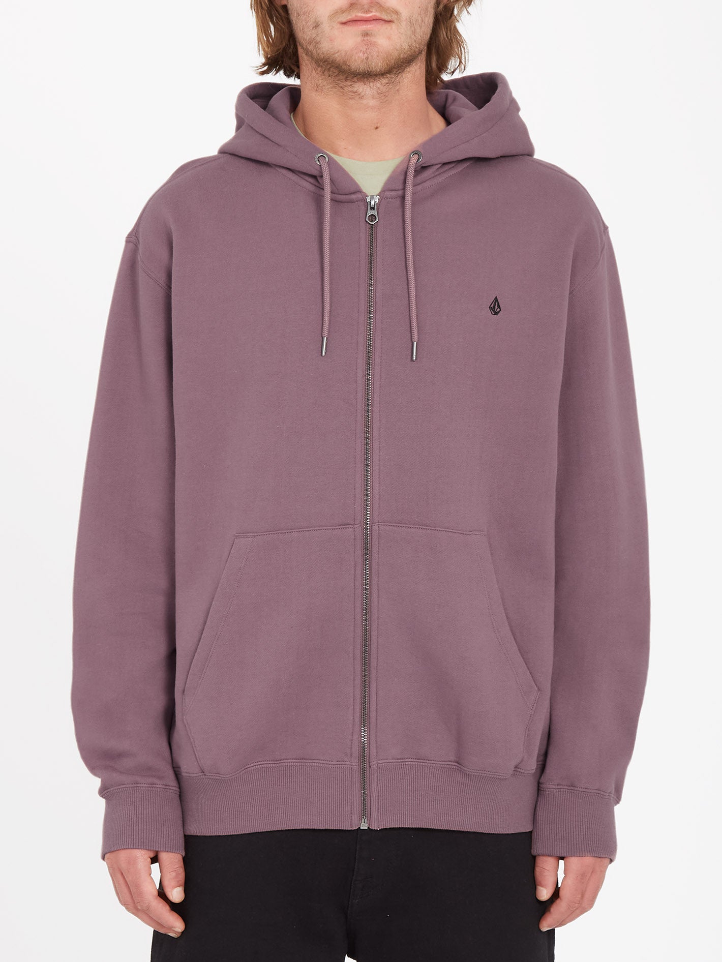 Single Stone Zip-Up Hoodie - Burgunderbraun
