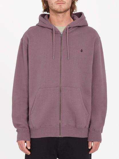 Single Stone Zip-Up Hoodie - Burgunderbraun