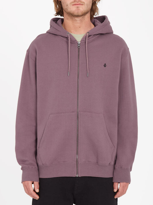 Single Stone Zip-Up Hoodie - Burgunderbraun