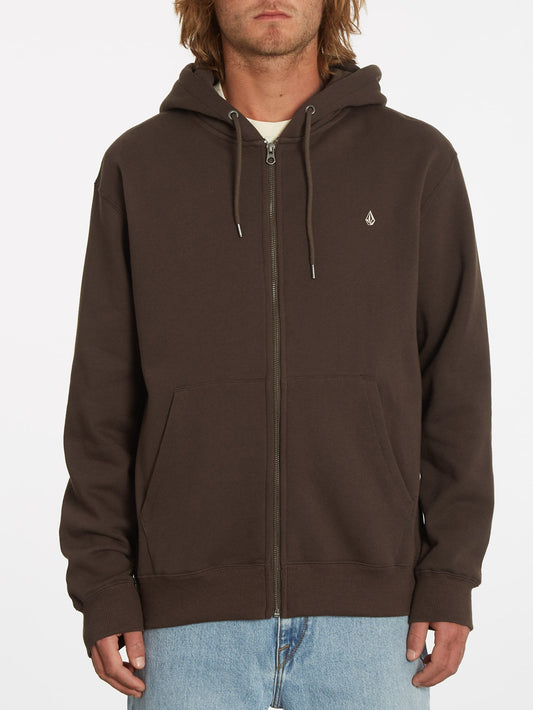 Sweat à capuche zippé Single Stone - DARK BROWN