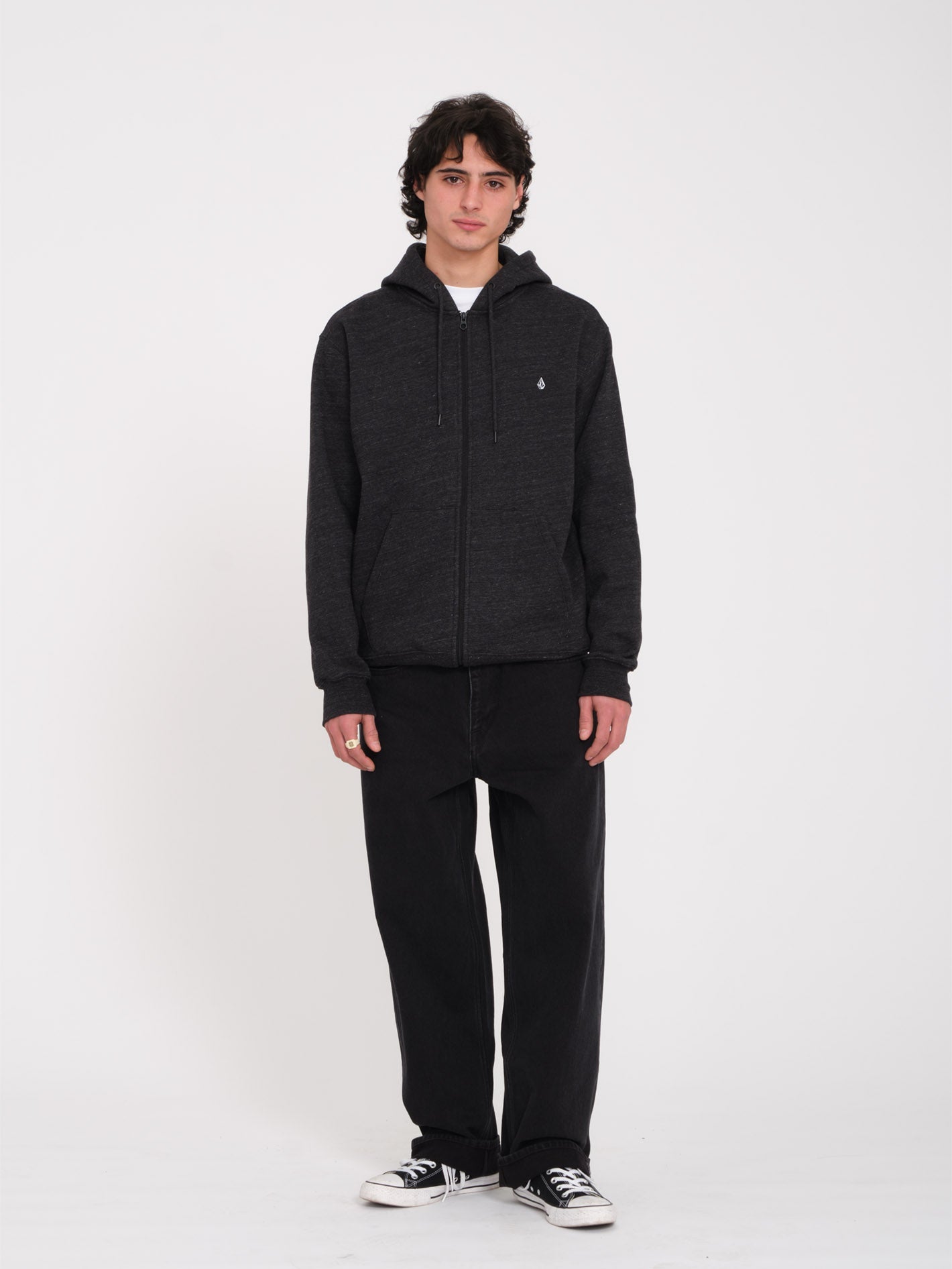 Single Stone Zip-Up Hoodie - Heather Black