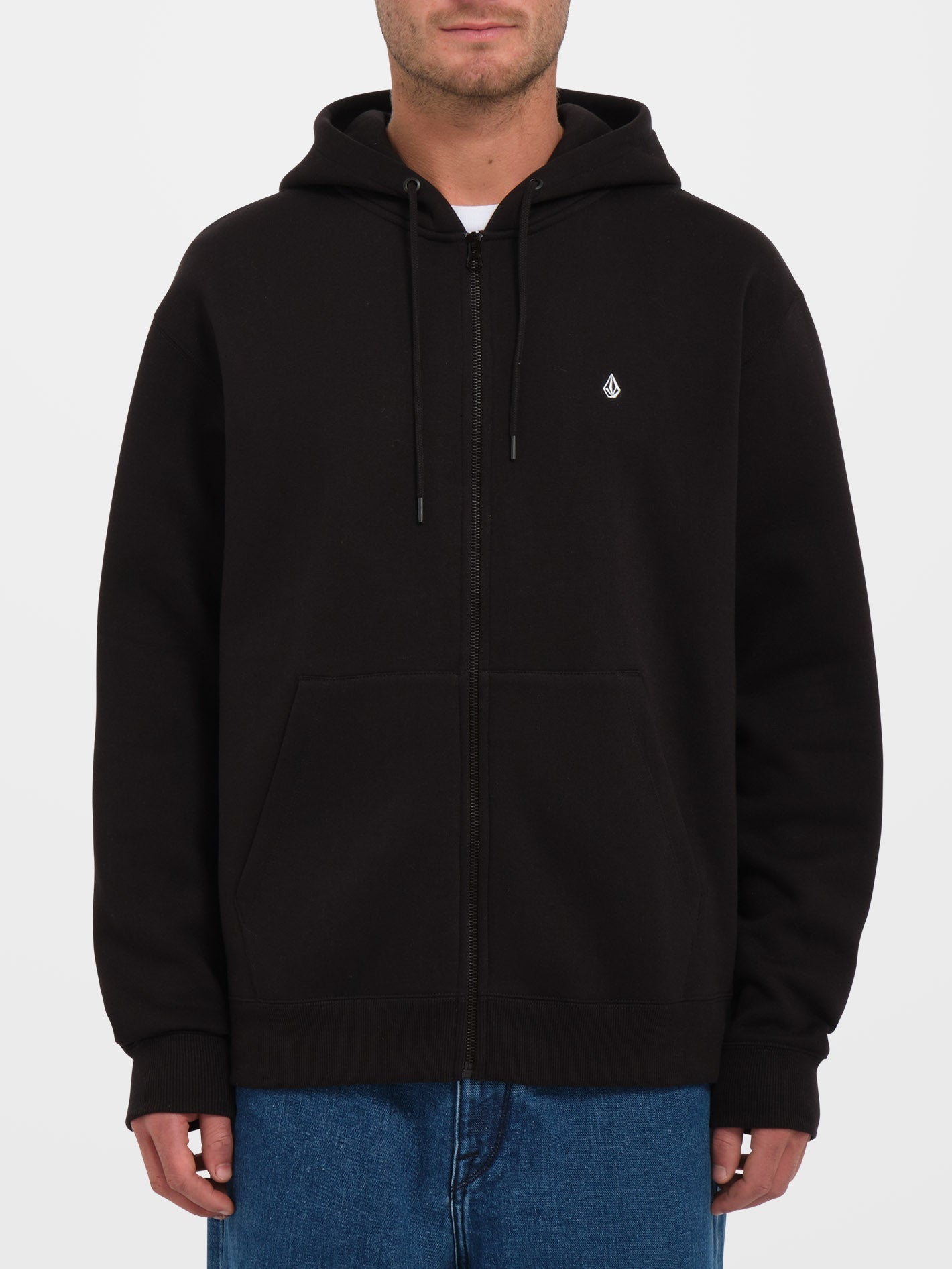 Single Stone Zip-Up Hoodie - SCHWARZ