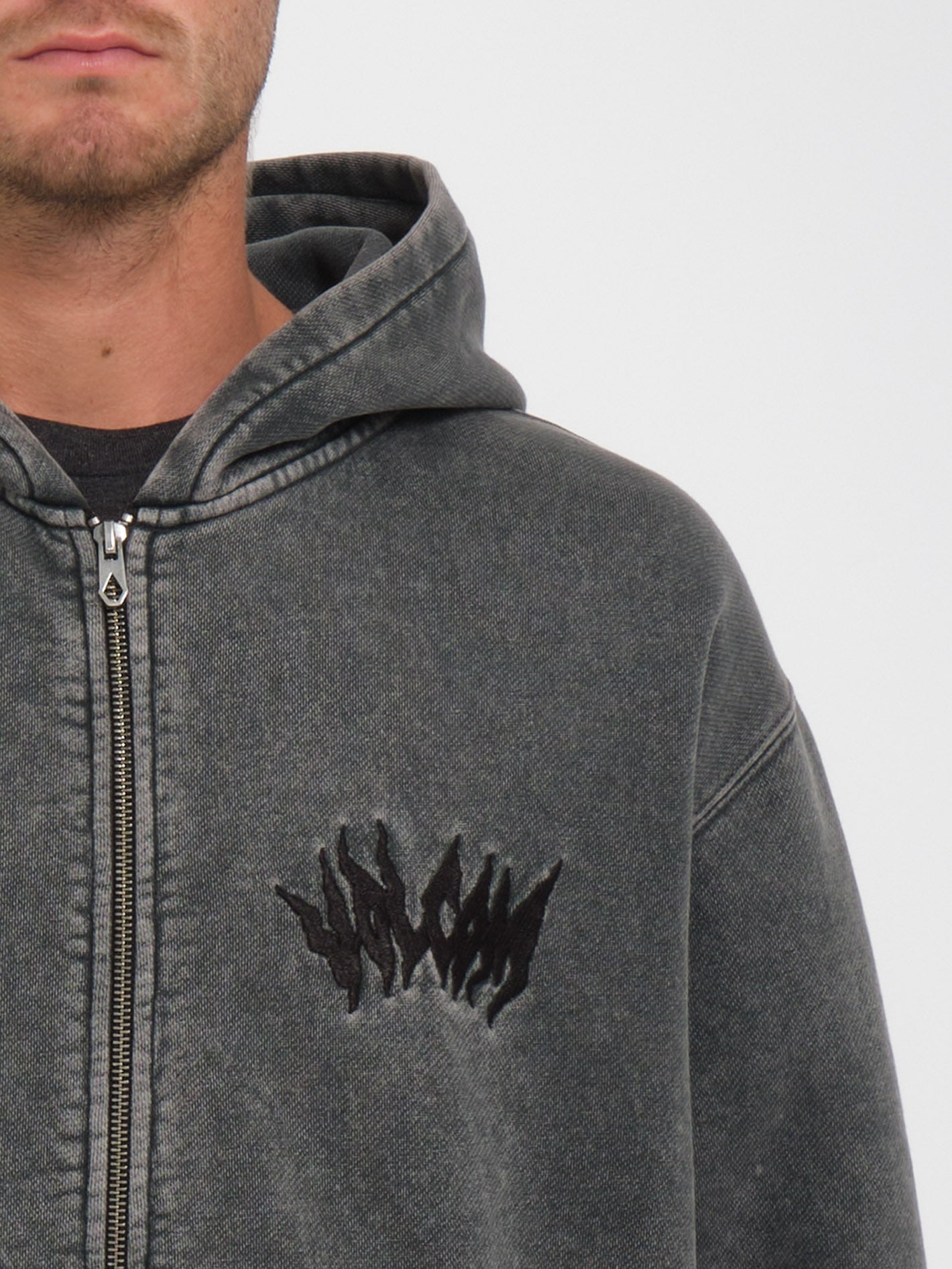 Sweat à capuche Zippé Issanka - BLACK