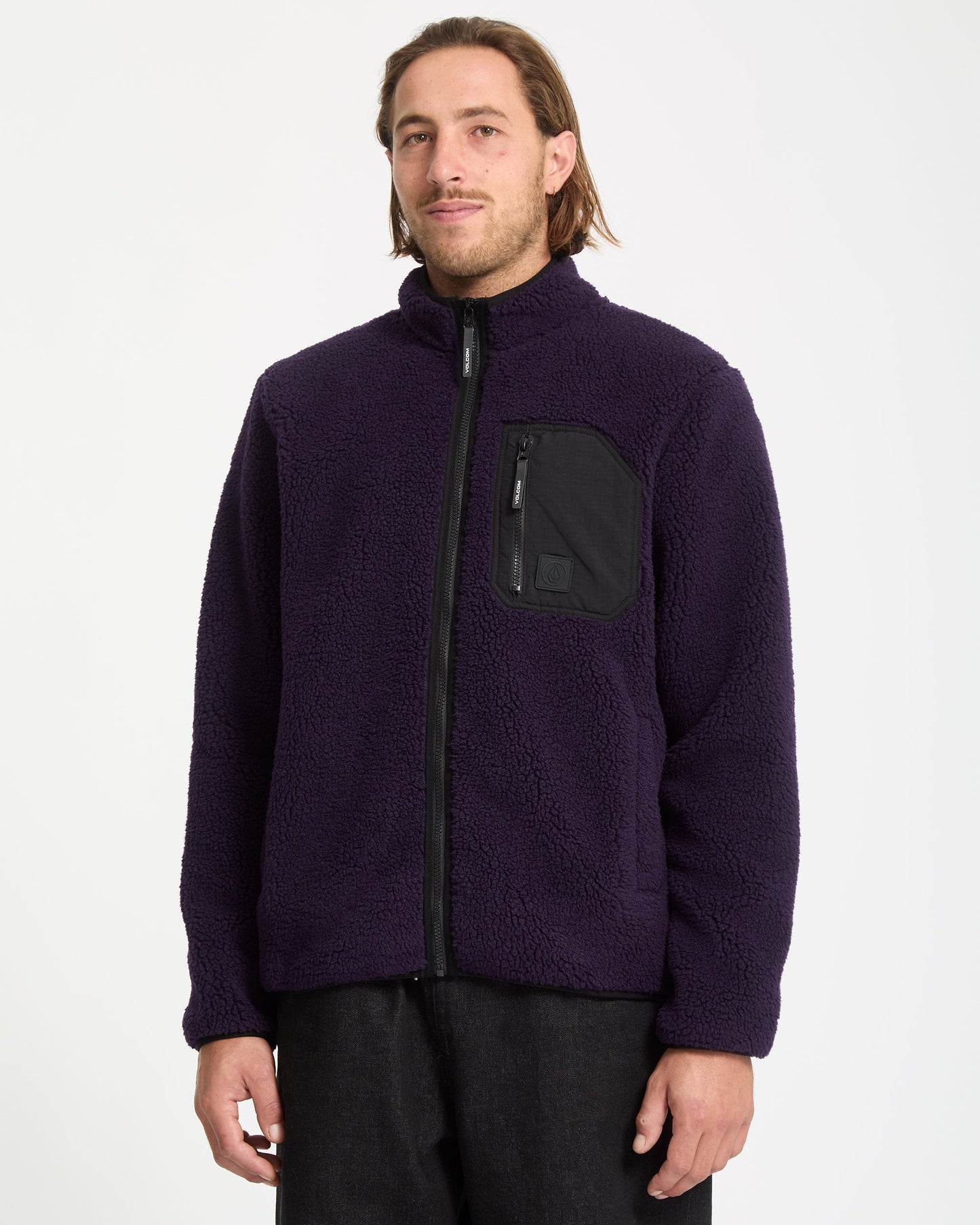 Sweat Sherpa Zippé Muzzer Fuzzar - Dark Purple