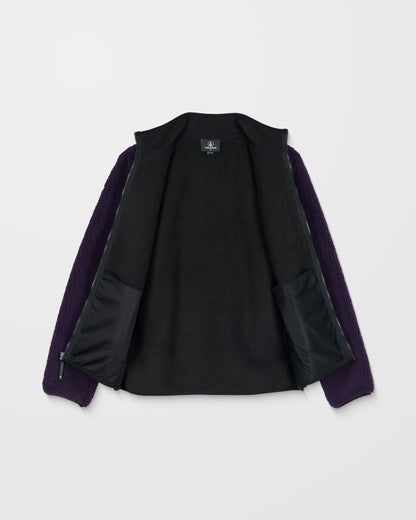 Sweat Sherpa Zippé Muzzer Fuzzar - Dark Purple