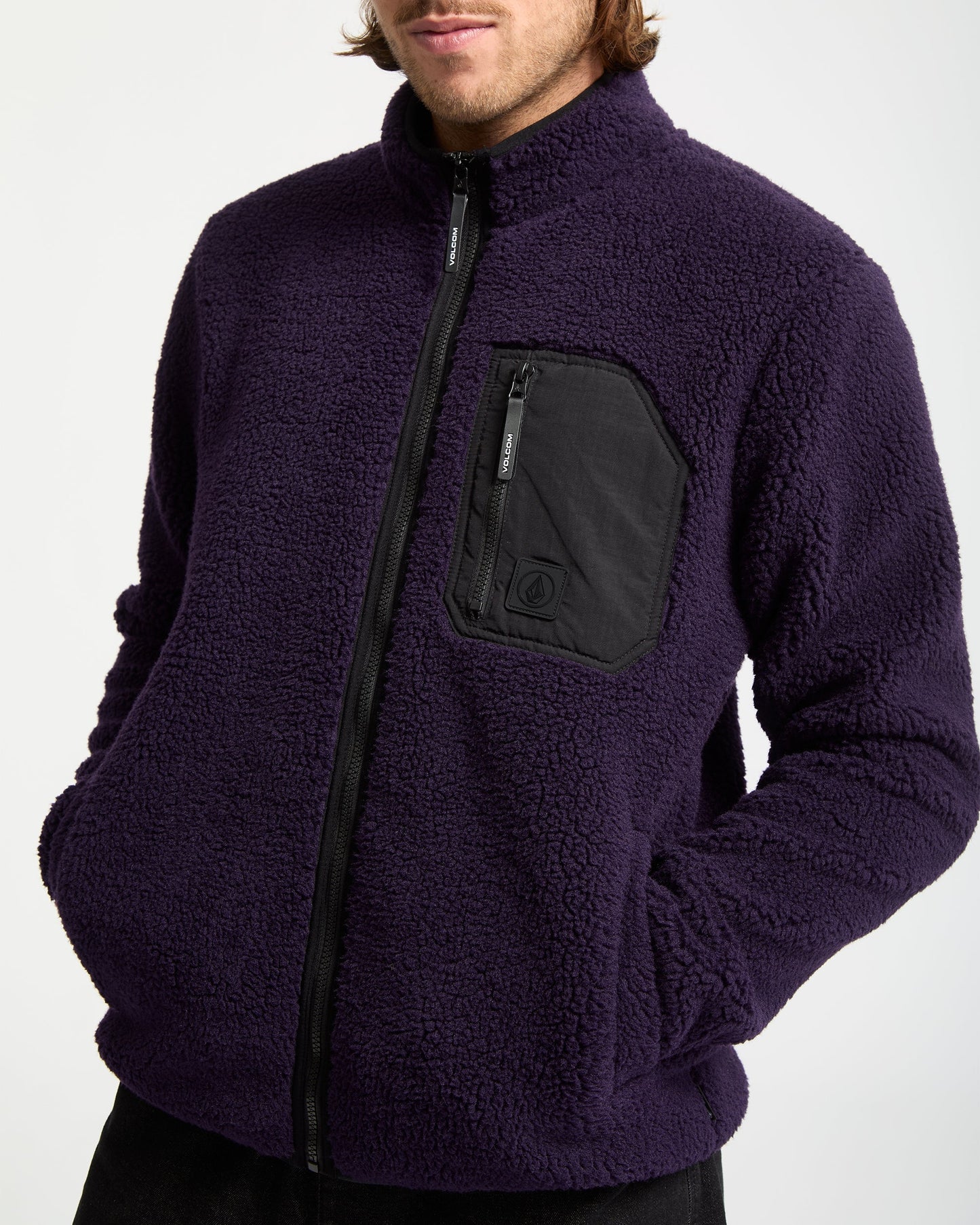 Sweat Sherpa Zippé Muzzer Fuzzar - Dark Purple