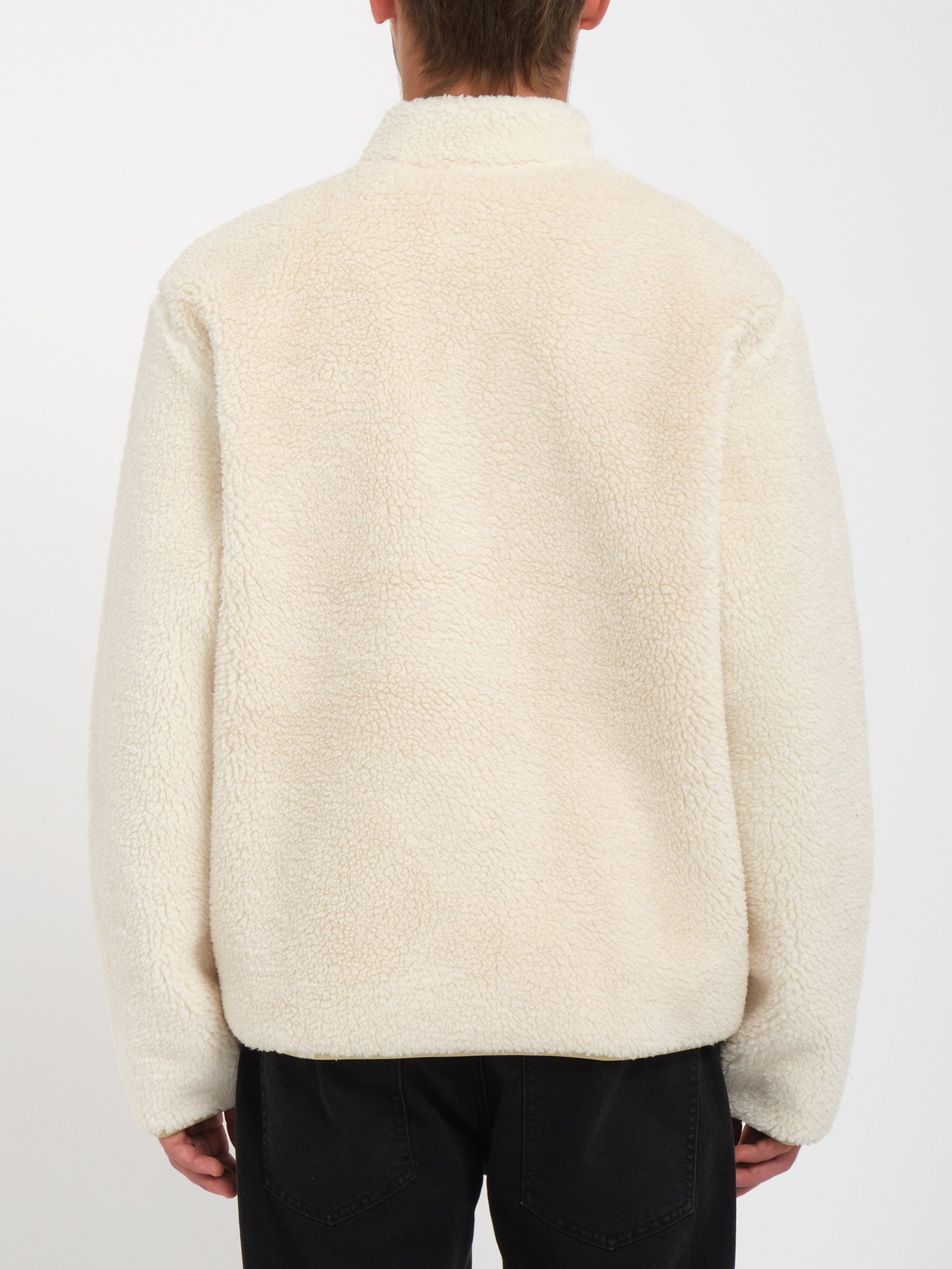 Muzzer Fuzzar Zipped Sherpa Sweatshirt - DIRTY WHITE