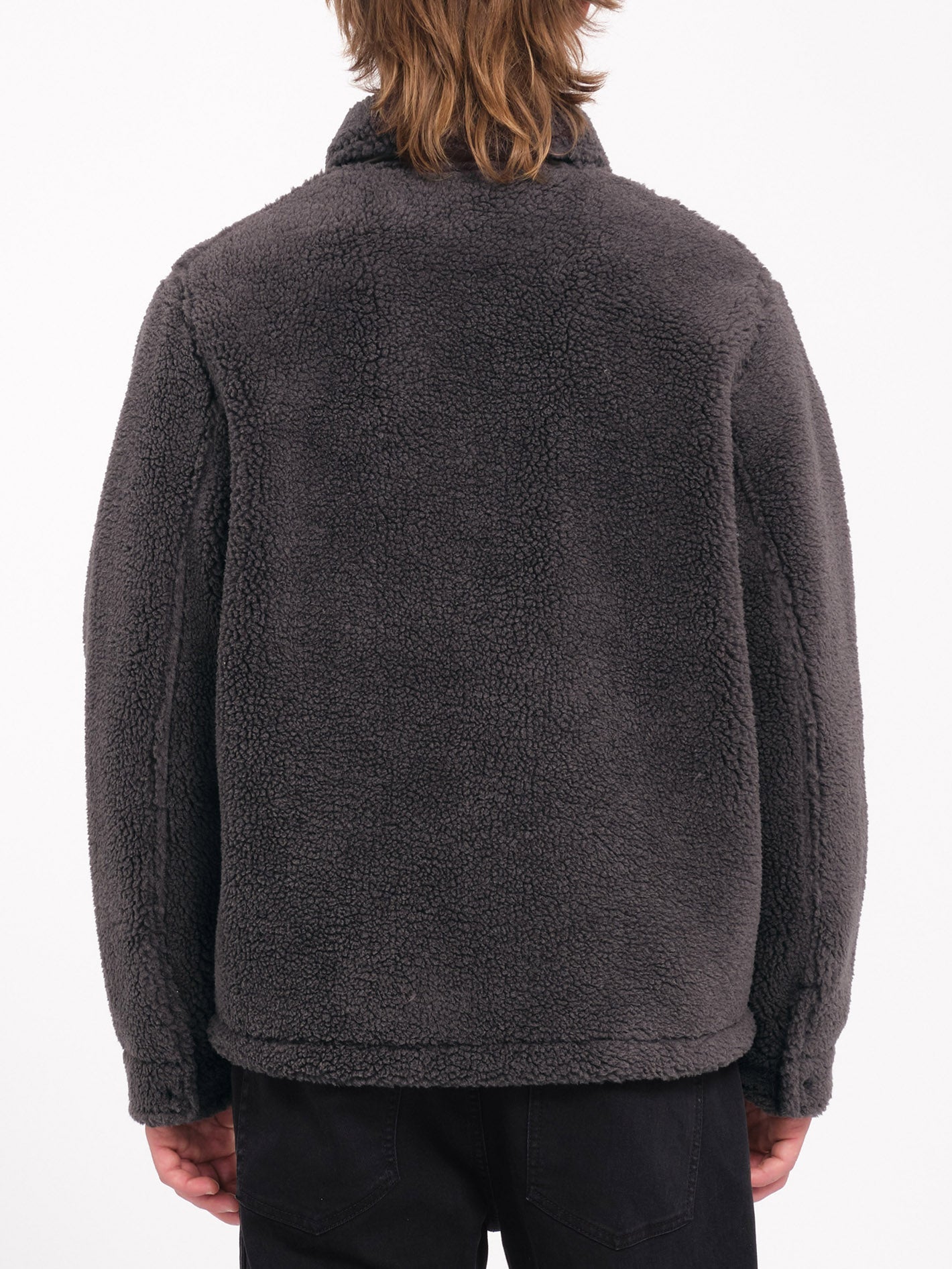 Edwart II Sherpa-Jacke mit Reißverschluss – ASPHALTSCHWARZ